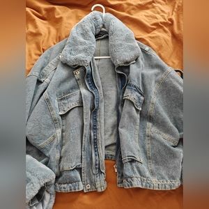 Missguided Denim Fur Jacket